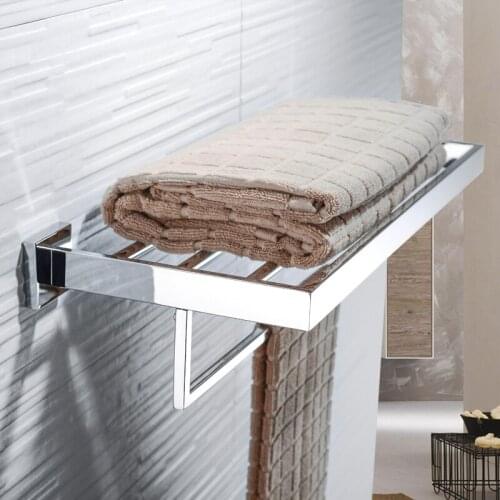 Stainless Steel Bathroom Towel Rack Holder Washroom Towel Shelf Towel Racks for Bathroom Storage Wall Mounted