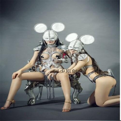 Women cosplay catwalk ballroom dance costumes clothes singer stage dj disco sexy dresses model show bar clothing party wear