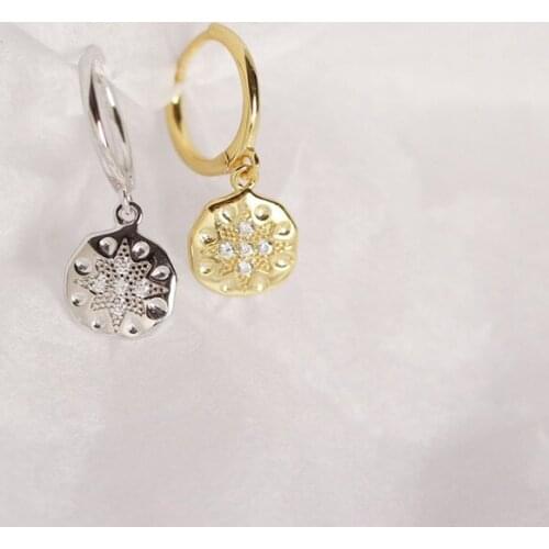 Gold Silver Color Irregular Round Drop Earring 2022 Circle Women Crystal Zircon Piercing Ohrringe Jewelry Elegant Earrings Gift