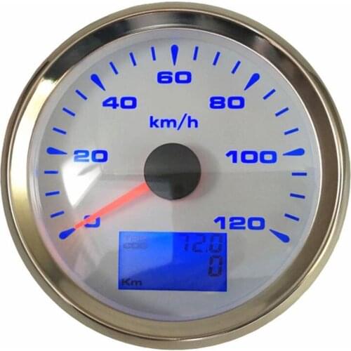 1pc New Type 0-120km/h Auto GPS Speedometers Tuning 85mm Trip Meters Cog Waterproof 9-32v 8 Kinds Backlight Color with Antenna