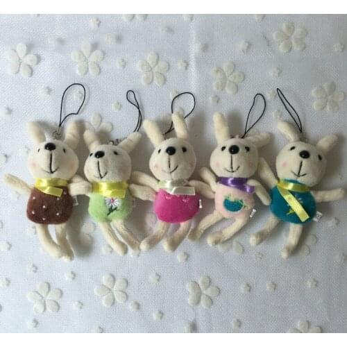 1pc Super Kawaii Mini 12CM Rabbit Stuffed Plush Toy Doll String Pendant Plush Doll Wedding Bouquet Plush Toy Doll L0163