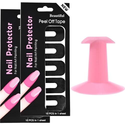 2pc Stripping Tape Anti-splash Protection Nails Creative U-shaped Fingerprint Stickers Finger Skin Protector Nail Polish Sticker