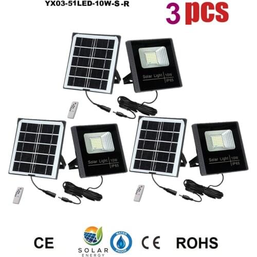 3pcs 51leds solar Outdoor Wall Lamp Waterproof smart on at night Emergency Garden Pathway Bright Lights floodlight spotlight rem