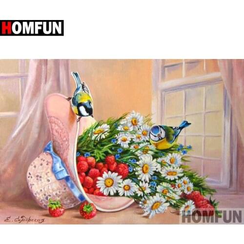 HOMFUN Full Square/Round Drill 5D DIY Diamond Painting "flower"Embroidery Cross Stitch 5D Home Decor A01744