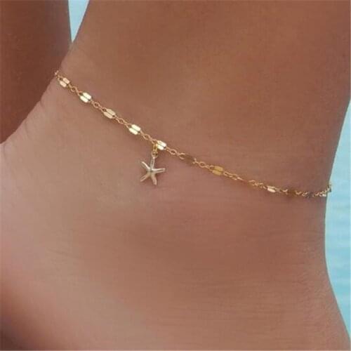 Ahmed Vintage Star Anklets for Women Fashion Gold Silver Color Bohemian Chain Anklet Party Handmade Beach Foot jewelry Gift