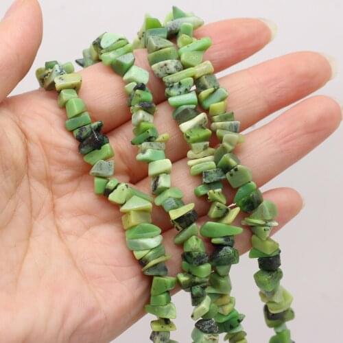 Natural Semi-precious Chip Beads Chrysoprase 5-8mm Good Quality For DIY Necklace Earrings Accessories Gift Length 40cm
