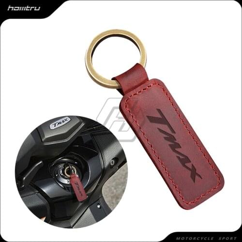 Motorcycle Cowhide Keychain Key Ring Case for Yamaha Scooter Tmax T-max Models