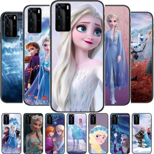 Frozen Girl Disney Phone Case For Huawei P40 p30 P20 10 9 8 Lite E Pro Plus Black Etui Coque Painting Hoesjes comic fas