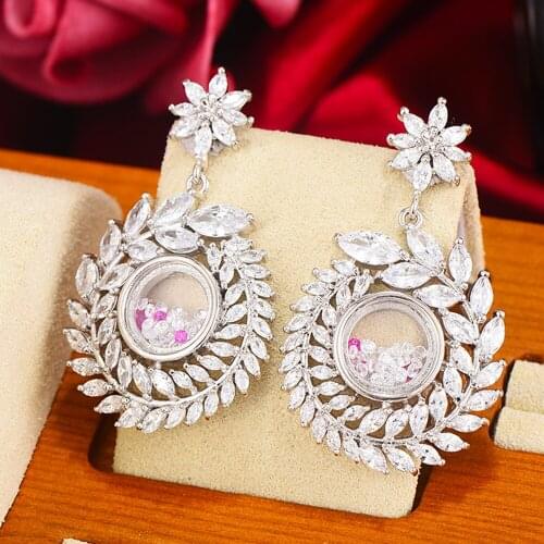 GODKI Luxury Olive Dream Dangle Earring For Women Wedding Cubic Zircon Crystal CZ Dubai Bridal Earring brincos Ohrringe 2019