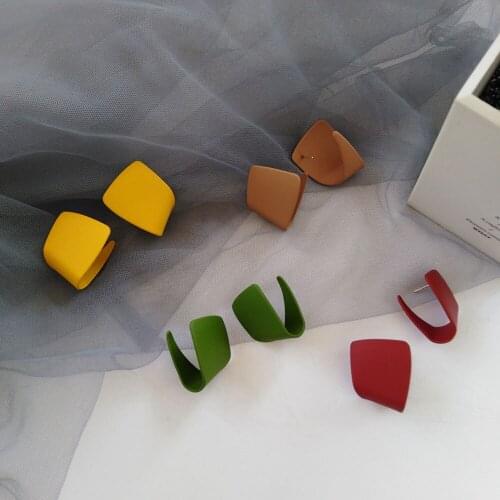 Han Edition Fashionable Personality Simple Geometry Stud Earrings Women Fine Jewelry