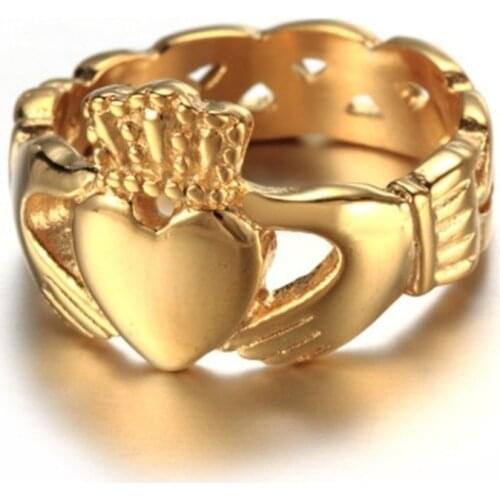 Classic Northern Ireland Style Claddagh Heart Love Ring Glamour Ladies Party Wedding Jewelry