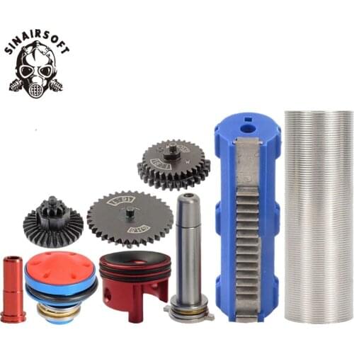 SINAIRSOFT 16:1 Gear Nozzle Cylinder Spring Guide 14 Teeth Piston Kit Fit Airsoft M4 M16 AK Paintball Shooting Hunting Target