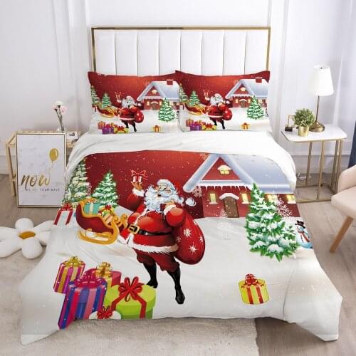 3D New Christmas Design Duvet Quilt Cover Bedding Set Double King Queen Double Single Size Home Textile