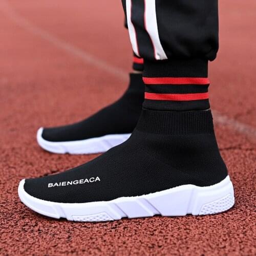 Cross-border large size new outdoor leisure sports couple shoes men and women the same style knitted sports wind socks shoes
