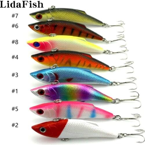 LIDAFISH 2021 New VIB Swimming Rotating Hard Fishing Lure 8cm 11.8g Saltwater/Freshwater Fishing Fake Bait 1Pcs