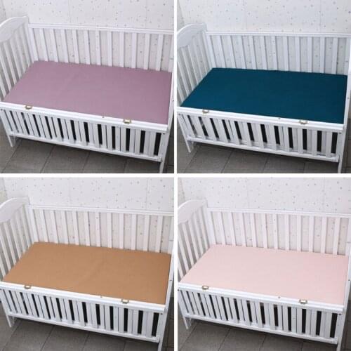 Baby Bed Fitted Sheet Cotton Crib Fitted Sheet Bedding Protector Solid Color Mattress Cover Dropship