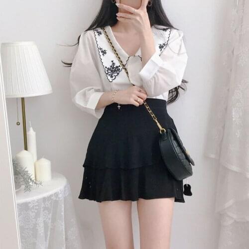 New spring Vintage white Shirt female Oversize Tops Women short sleeve Girls Blouse Summer New Women Blouses femme Blusas