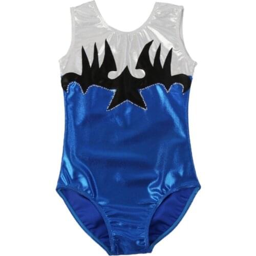 2018 New Conjoined radium diamond bright color matching pattern Childeren Gril body suit ballet clothing dance practice wear