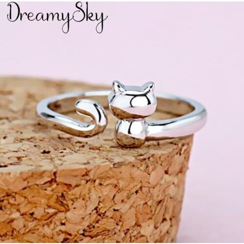 New Trendy Charm Cat Rings For Women Men Boho Knuckle Party Rings Punk Cocktail Jewelry Girls Gift anillos bijoux