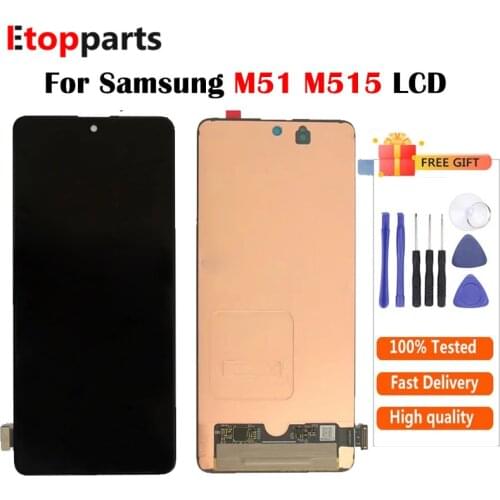 New For Samsung Galaxy M51 M515 LCD Display Touch Screen Digitizer Assembly For Samsung M515F SM-M515F/DSN LCD
