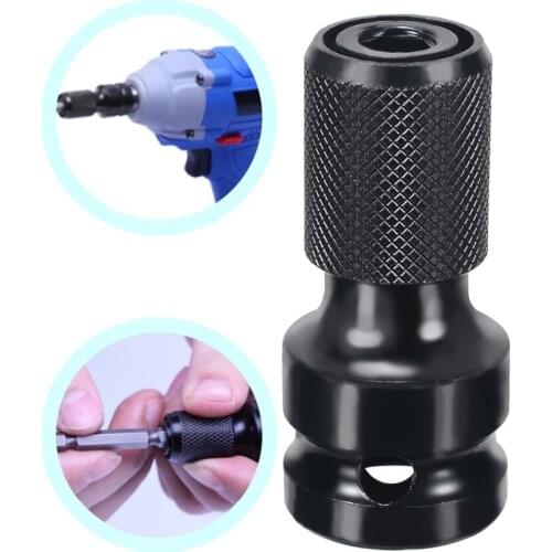 1/2" Drive To 1/4" Hex Shank Adapter Quick Release Hex Shank Adapter Screwdriver Bit Socket Converter Air Power Wrench Mayitr