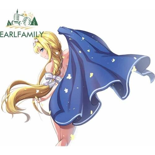 EARLFAMILY 13cm x 10.1cm for Sword Art Online Yuuki Asuna Car Stickers Bumper Decal Windshield RV Refrigerator Car Assessoires