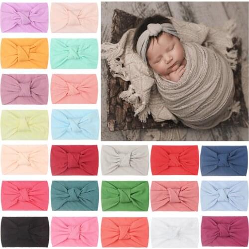 One Size Newborn Bow Headwrap Baby Girl Headband Nylon Bow Knot Baby Hair Band Infant Hair Elastic Turban Kids Hair Accessories