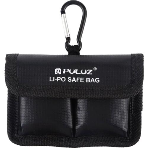PULUZ Sports Camera Lithium Battery Explosion-proof Bag Battery Protection Storage Bag with Carabiner Action Camera Case