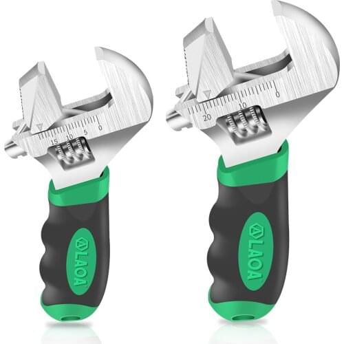 LAOA Adjustable Wrench Multifunctional Short Handle Pipe Large Opening Live Wrench Small Mini Bathroom Wrench