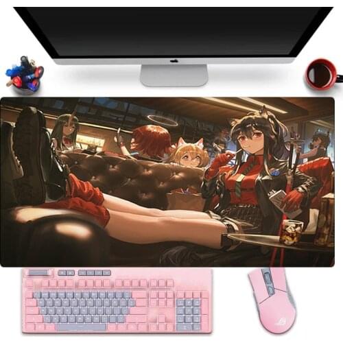 Rubber Mouse Pads Custom Pad Setup Gamer Accessories Computer Mat Table Anime Arknights Mousepad Keyboard Desk Ergonomic Gaming