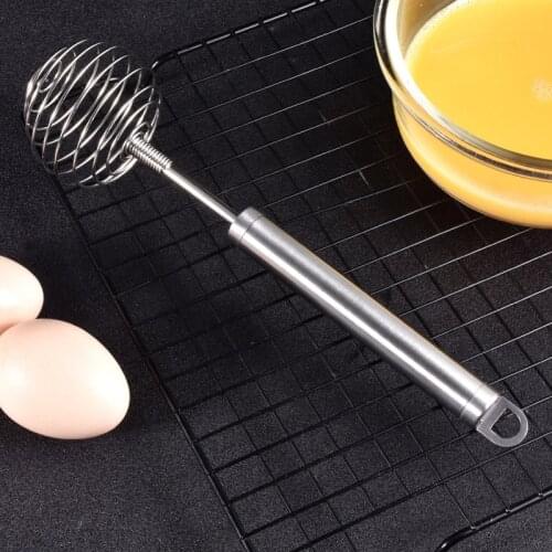2021New Stainless Steel Manual Egg Whisk Spherical Spring Coil Egg Beater Hand Mixer Turning Egg Stirrer Kitchen Accessories