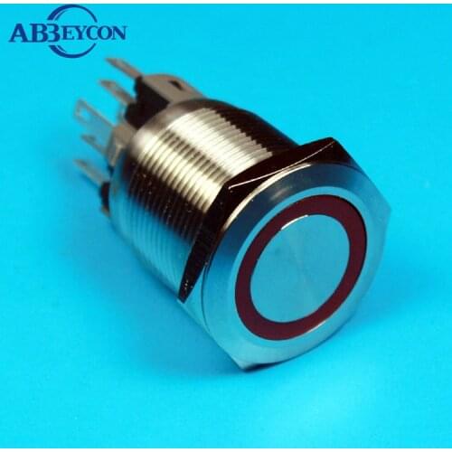 SET119 Professional switch factory 22mm angel eyp ring momentary ON switch with wired harness connector