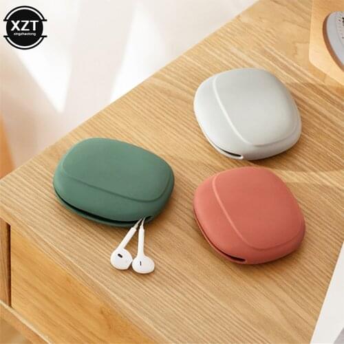 Silicone Data Cable Storage Box Headphone Protection Organizing Case Portable Coin Purse Simple Mobile Phone Data Cables Bags