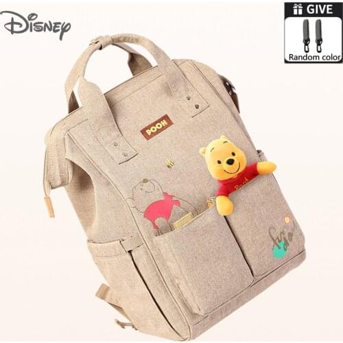 Disney Pooh Bear Baby Nappy Usb Mummy Bag Handbag Stroller Bag Large Capacity Baby Bags for Mom Multifunctional Maternity Bag