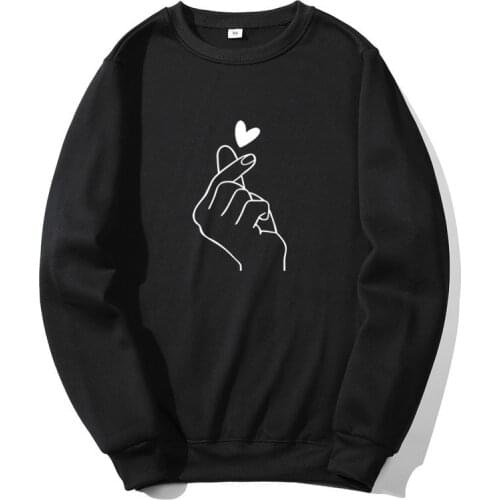 Hoodie Unisex Love Print O-Neck Pullover Lovely Men Women Hip Hop Streetwear Fashion Harajuku Casual Sweatshirt Sudaderas Tops