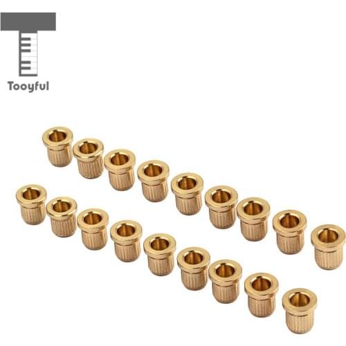 Tooyful 18pcs/set Gold String Ferrules for Tele String Thru Guitar Parts