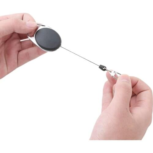 Retractable Pull Badge Reel Zinc Alloy ABS Plastic ID Lanyard Name Tag Card Badge Holder Reels Recoil Belt Key Ring Chain Clips