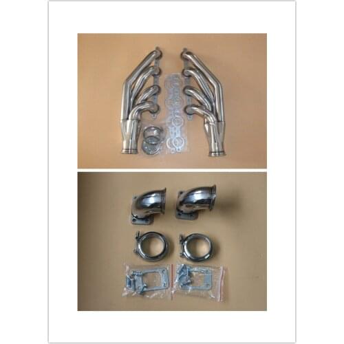 EXHAUST HEADER FOR CHEVY BLOCK V8 LS1/LS2/LS3/LS4/LS6/LSX+2PCS 3"TO T3 ADAPTOR ONE PAIR EXHAUST HEADER ONA PAIR ADAPTOR