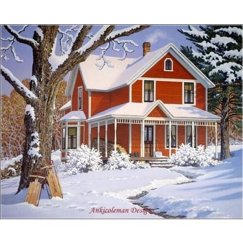 Embroidery Counted Cross Stitch Kits Needlework - Crafts 14 ct DMC Color DIY Arts Handmade Decor - After The Snow