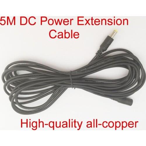 High-quality all-copper 200pcs DC Power Female to Male Plug Cable adapter DC extension cord 5M 5 Meter 16.4FT 5.5mm x 2.1mm
