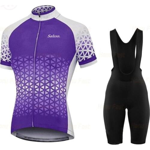 2021 Women Breathable Short Sleeve Jersey Sets MTB Cycling Clothing 19D GEL Ropa Ciclismo Shirt Triathlon Uniform Bike Clothing