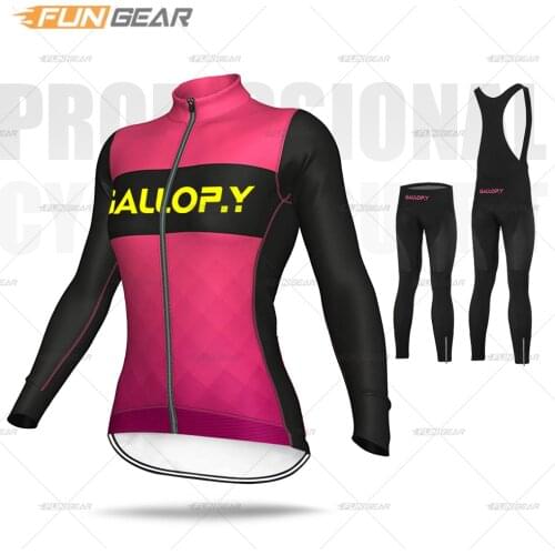 Women Jersey Set Lady Long Sleeve Cycling Clothing Female Road Bike Spring Autumn Training Ride Uniform Quick Dry Breathable
