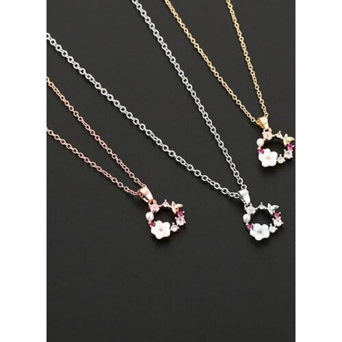 Bijoux Femme Pink Gold Flower Statement Necklace Women Maxi Choker Boho Jewelry Graduation Gift