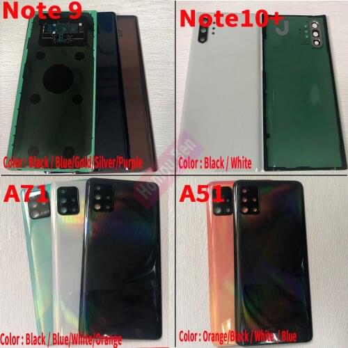 10Pcs Original For Samsung Galaxy M10 Plus Note 8 9 10 S10e A3 A51 A71 Battery Back Cover Door Housing With Camera Frame Lens