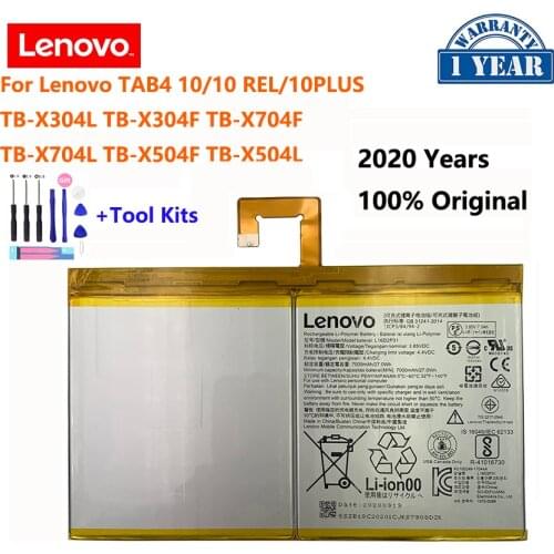 100% Original L16D2P31 7000mAh Battery For Lenovo TAB4 10 REL PLUS TB-X704F TB-X304L TB X304F X704L X504F X504L Batterij Bateria