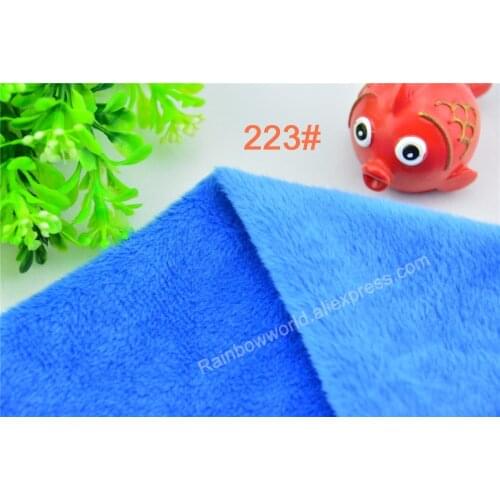 223# blue Super soft velvet fabric microfiber Fleece velboa hair height 2-3mm for DIY Patchwork stuffed toy pillows(10 pieces)