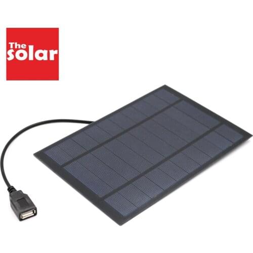 5V PET Solar Panel 2W 3W 4W 7W Output USB Solar Cell Outdoor 18650 Battery Charger USB Female Port 5 V Charge Regulators