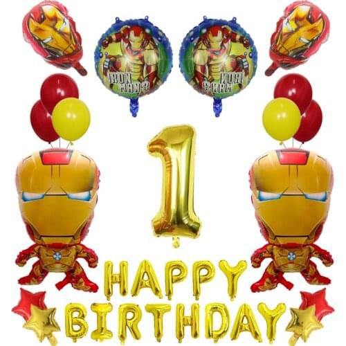 30pcs/set Marvel Superhero Iron Man Foil Balloons Kids Gift Baby Shower Decor New Year Birthday Wedding Decoration Globos