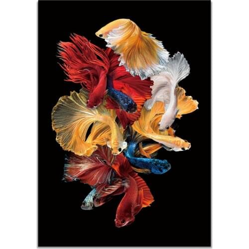 5D Diamond Embroidery Fish Betta Splendens Full Drill Mosaic Handmade Art Painting Animal Home Decor Gift