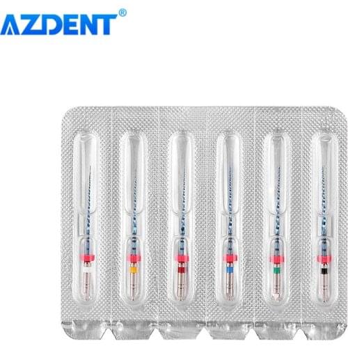 6PCS/Box 5mm #15-#40 Dental NiTi Endo V Blue Heat Activated Root Canal Rotary File Engine Use 04/06